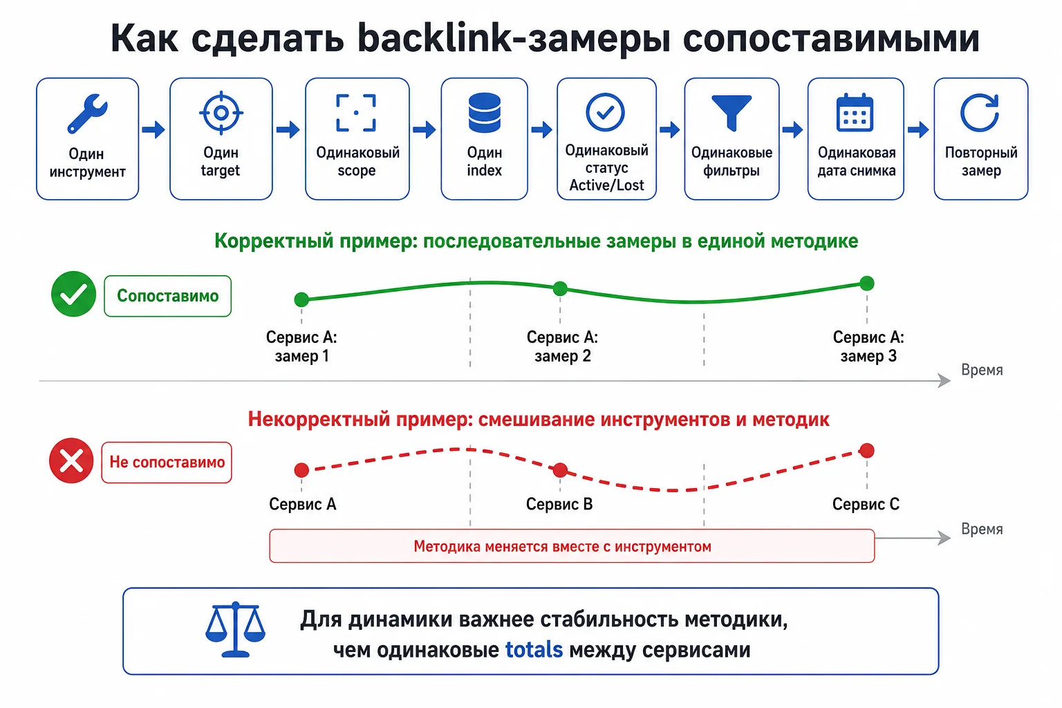 Сопоставимые замеры ссылочного профиля