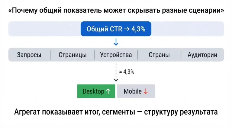 Сегментация в аналитике: почему общий показатель может скрывать разные сценарии